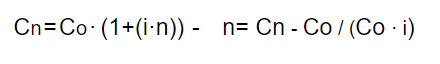 Fórmula para calcular el tiempo en una operación de capitalización simple