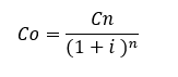 Formula capital inicial en interés compuesto